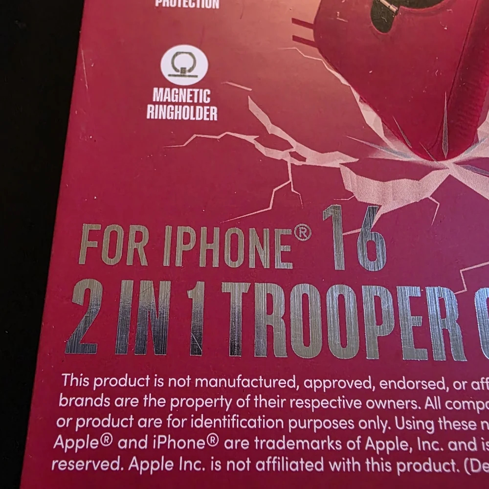 Wandergear 2 In1 TROOPER CASE Iphone 16 New Open Box RED